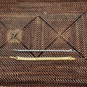 Two Clare V. bracelets-baguette and snake chain.